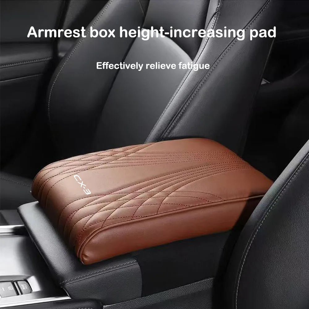 Car Armrest Pad Memory Foam Storage Box Vehicle Arm Rest Box Center Console Covers For Mazda CX-3 CX-5 CX-30 Car Interior
