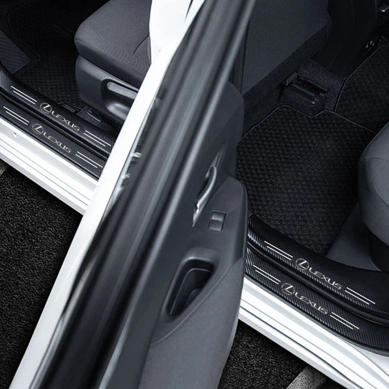 Carbon Fiber Car Door Sill Scuff Plate Stickers | Scratch Protection for Lexus alternate view