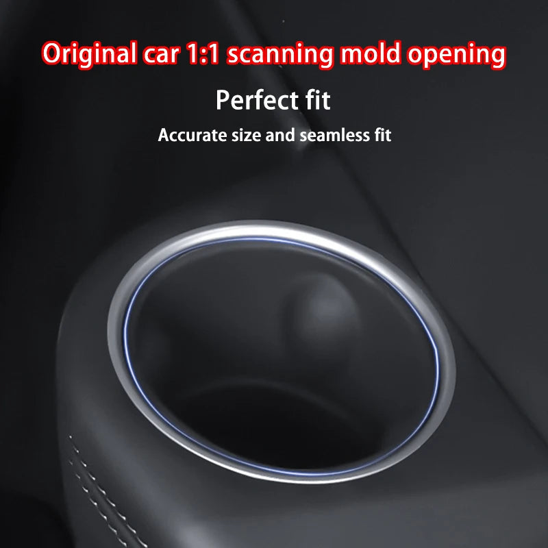For Tesla Model YL 2026+ Third Row Silicone Cup Holder Insert | Center Console Water C close-up view