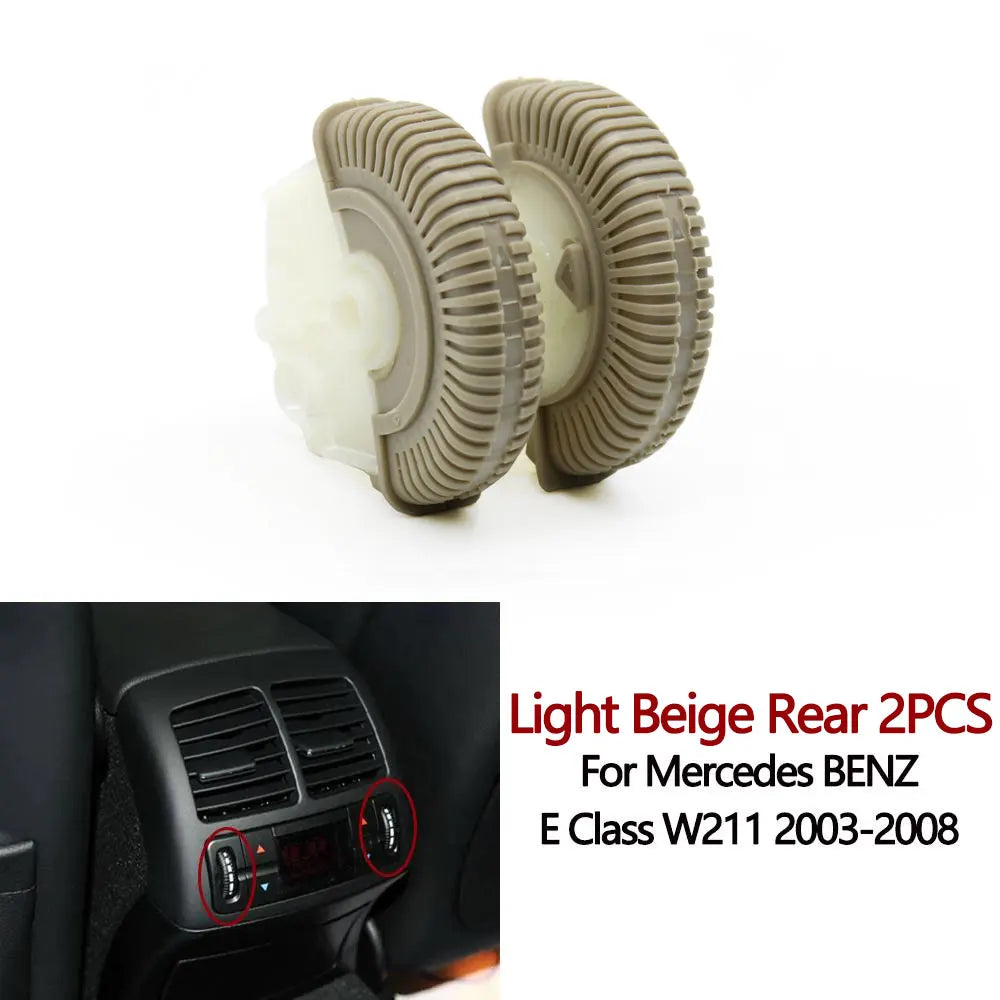 2PCS Set Car Front Rear Air Conditioning AC Vent Rolling Wheel For Mercedes BENZ E Class W211 E220 E280 E320 E350 E55