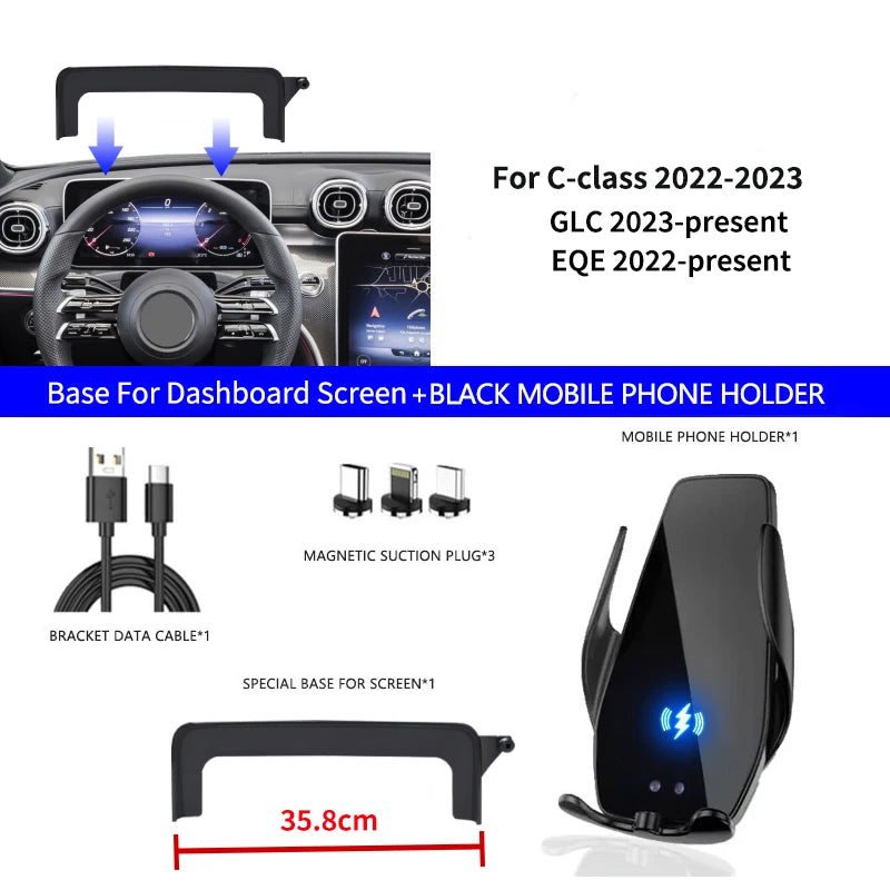 AULIGUS Car Phone Holder for Mercedes-Benz C GLC V-class w204 w205 x253 w447 7/10.25 lifestyle view