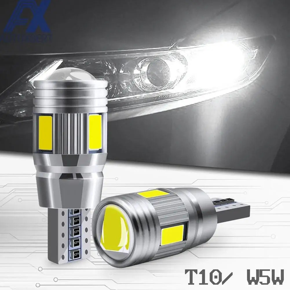 2x Car T10 LED Bulb W5W 194 LED Signal Light 12V 6000K Trunk Lamps Auto No Side 10SMD 5630 Claerance