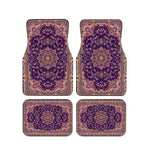 Red Bohemian Paisley Print Car Floor Mats 4Pcs Universal Anti-Slip Auto Carpet Inte additional angle