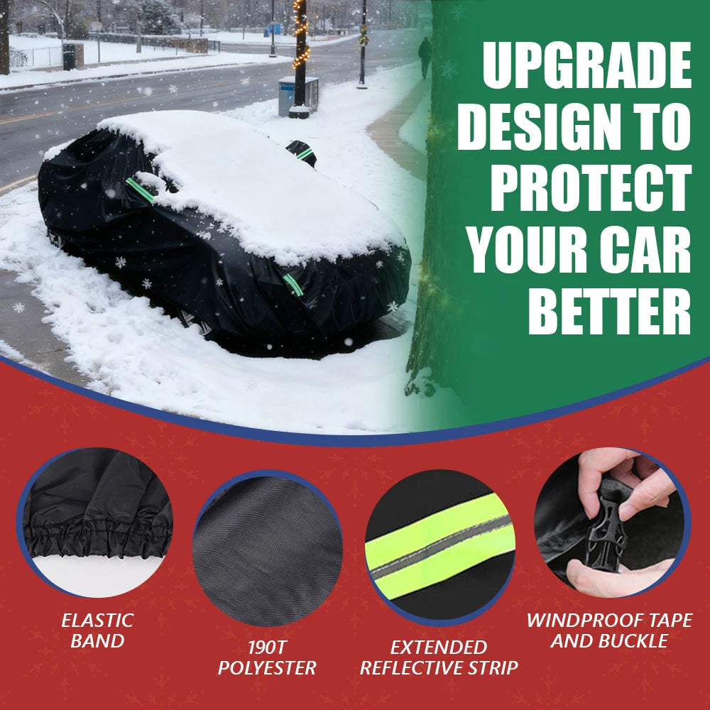 190T Thermal SUV Car Cover | Winter Snow & Frost Protection, Side Zipper, Universal Fit