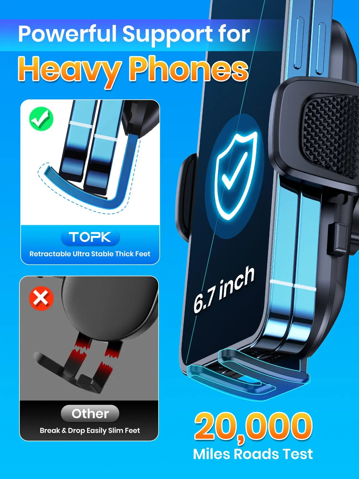 TOPK Car Phone Holder Gravity Stand for iPhone Xiaomi Samsung Car Mobile Support for D close-up view