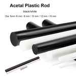 1/5 Pcs Acetal Polymer Rod Plastic Rod Black/White Length 100-300MM Diameter 5-15mm S alternate view