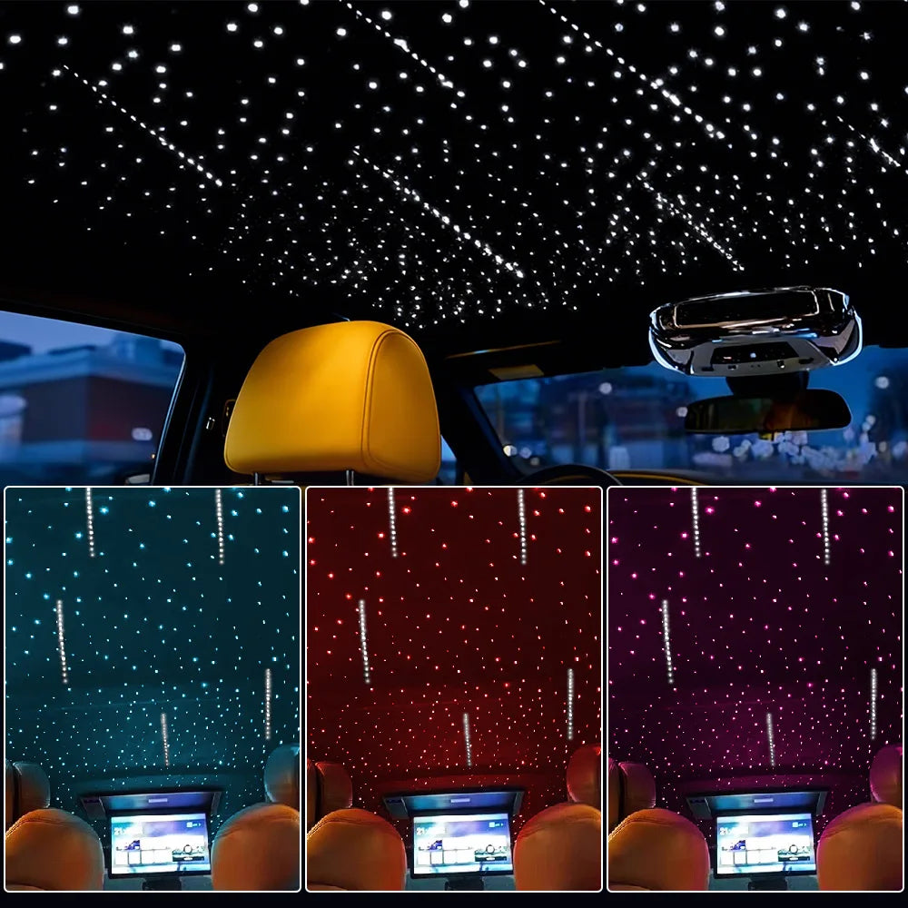 LED Star Roof Starlight Headliner – 16W RGB Fiber Optic Lamp with APP, Voice & Remo additional angle