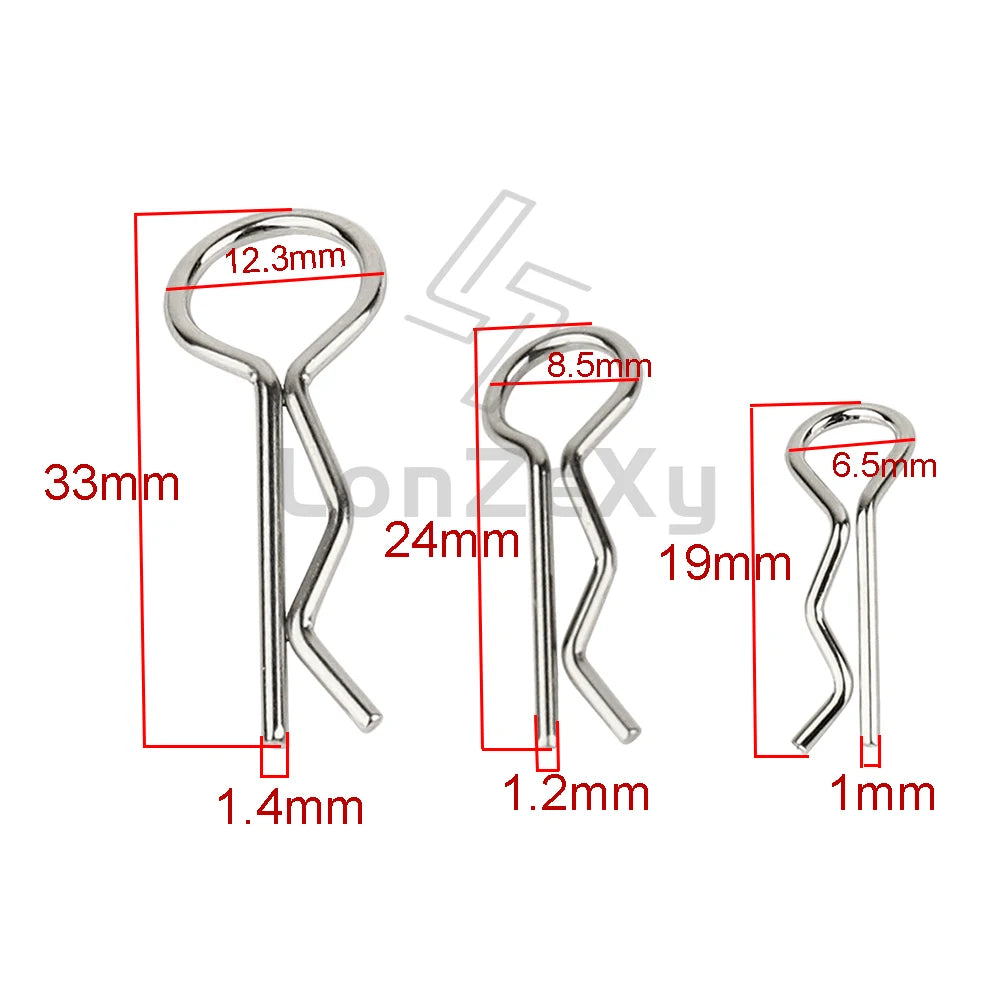 304 Stainless Steel R Clips for RC Car Body Shell alternate view