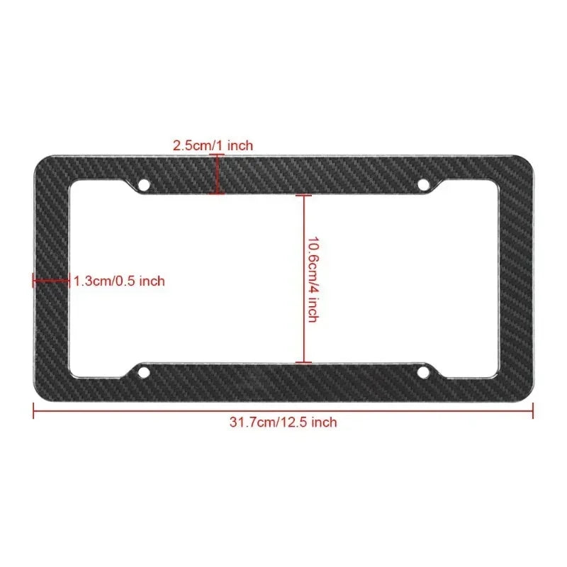 Car Motorcycle 30*15CM 1/2pcs License Plate Frame Carbon Pattern Plastic License Plate F detail view