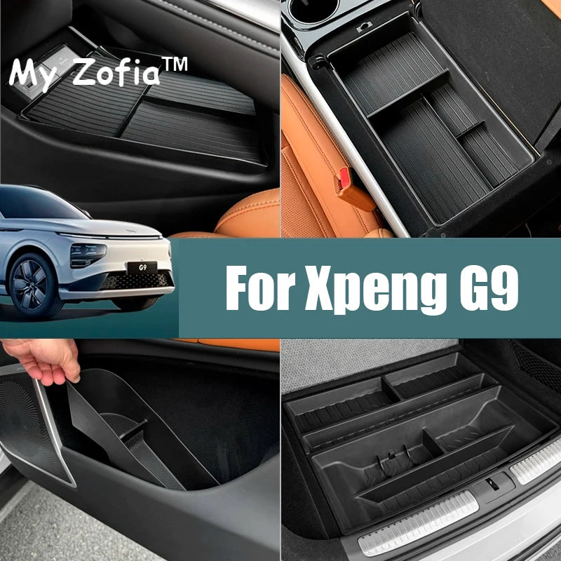 For Xpeng XiaoPeng G9 2023 2024 2025 Car Armrest Storage Box Center Console Organizer Container Stor