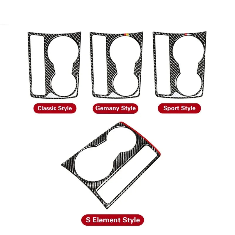 For Audi A4 B8 A5 2009-2016 Carbon Fiber Center Console Cup Holder Panel Trim Frame Decoration Sticker Car Interior Accessories