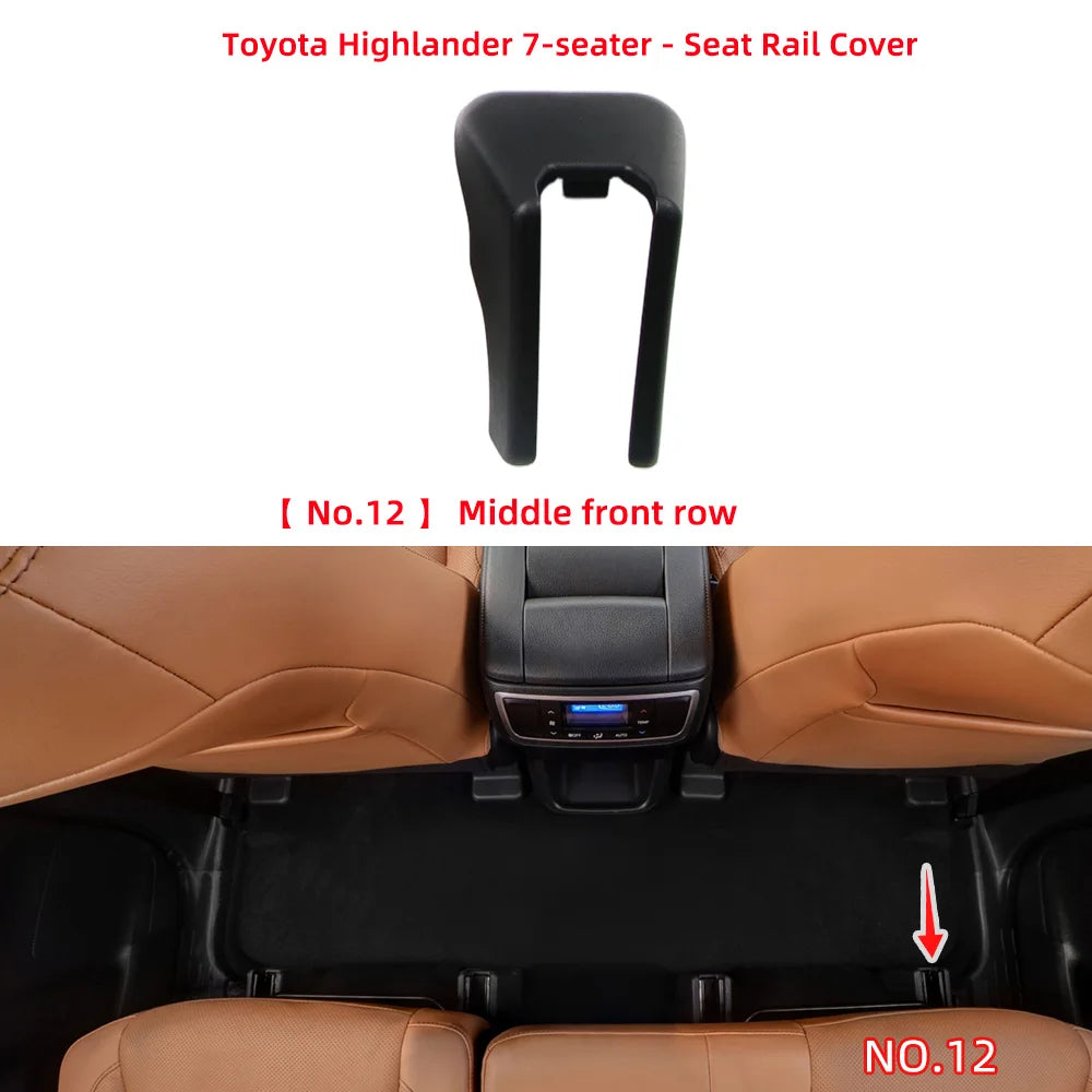 Car Rear Seat Rail Cover Replacement For Toyota Highlander XU40 XU50 2015-2021 2nd additional angle