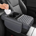 5 in 1 Car Armrest Box Height Pad Multifunctional Center Armrest Box Pad Tissue Box Storage Bag Cup Holder for Most SUV Sedans