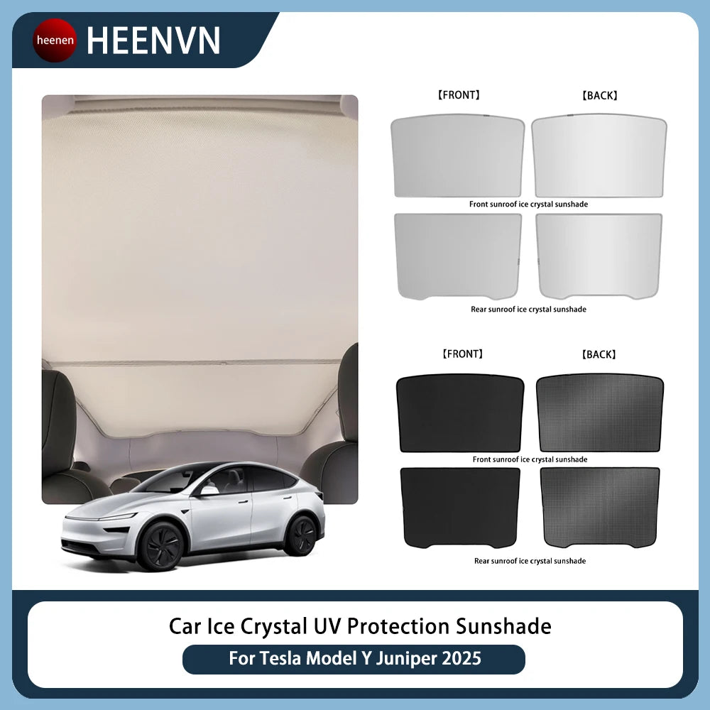 Car Ice Cloth Buckle Sunshade for Tesla Model Y Juniper 2025 | Sun Roof Interior Accessory