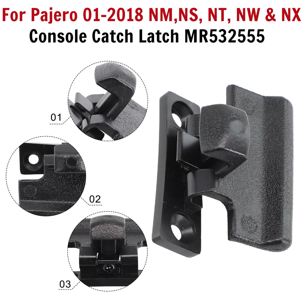 1Pcs Car Console Catch Latch MR532555 Armrest Box Cover Upper Latch Clip For Pajero 2000-2018 NM NP NS NT NW & NX