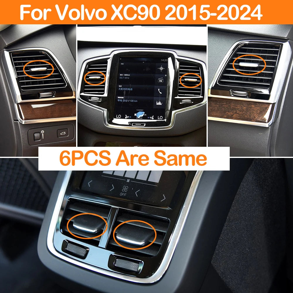 Car Front Rear Air Conditioning AC Vent Grille Outlet Slider Knob Tab Clip Repair Kit For Volvo XC90 2016-2024 32219347