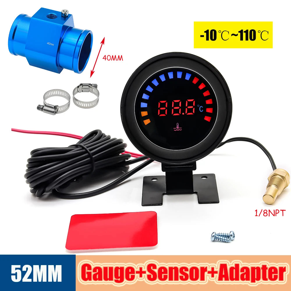 52mm Auto Water Temperature Meter | Universal LCD Digital Thermometer with Sensor and lifestyle view