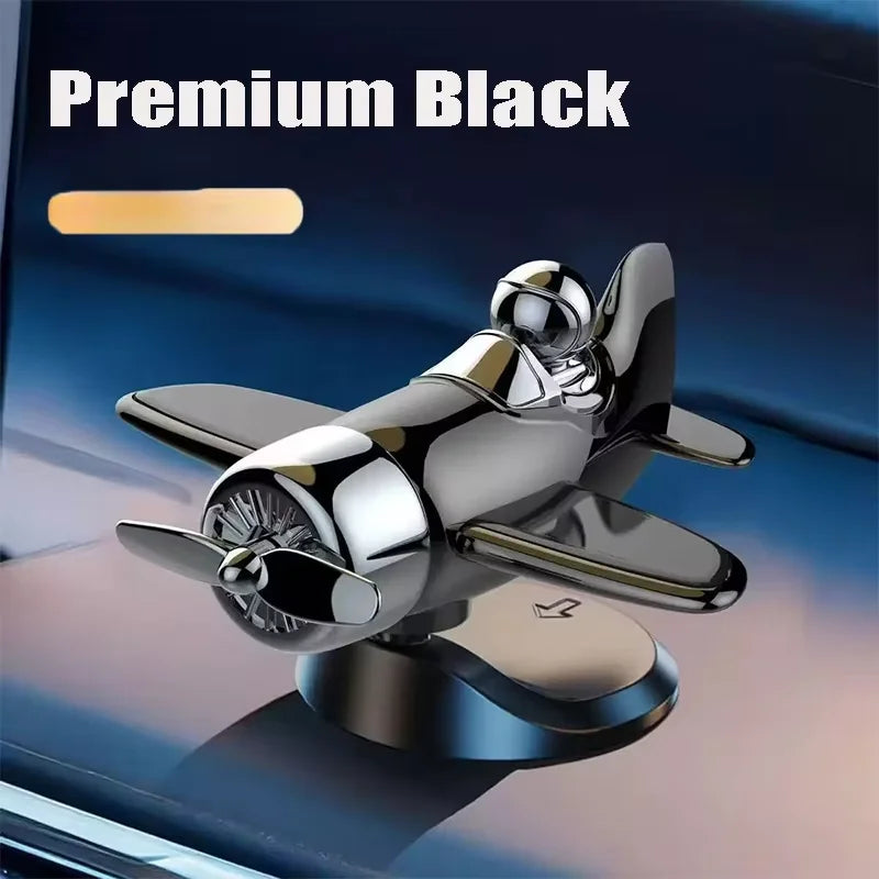 Solar Powered Rotating Airplane Car Dashboard Ornament 360°