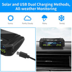 Solar Car Digital Clock with LCD Time Date and Temperature Display | TPMS Look Auto additional angle