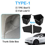 Tesla Model Y Juniper 2025-2026 Trunk Side Storage Box – TPE Rear Organizer with Floc alternate view