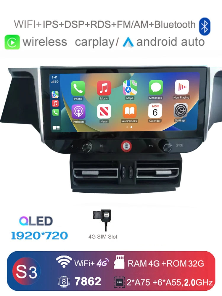 Car Radio for Porsche Macan 2010-2016 | Wireless CarPlay Android Auto 12.3" IPS 4G additional angle