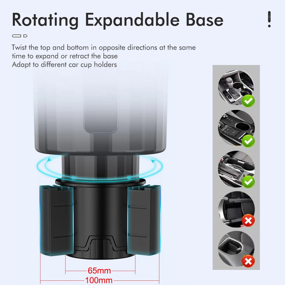 Adjustable Car Cup Holder Expander for 6.5CM-10CM Cup Holder