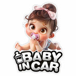 Cute Baby Pacifier in Car Warning Sticker | Baby Safety Car Window Decal lifestyle view