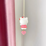 2025 New Miniso Pink Cartoon Cute HelloKitty Car Rearview Mirror Pendant Car Interior Decoration Pendant Cute Bag Pendant