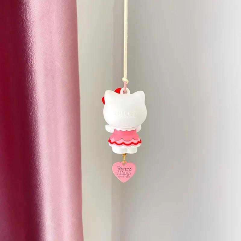 2025 New Miniso Pink Cartoon Cute HelloKitty Car Rearview Mirror Pendant Car Interior Decoration Pendant Cute Bag Pendant