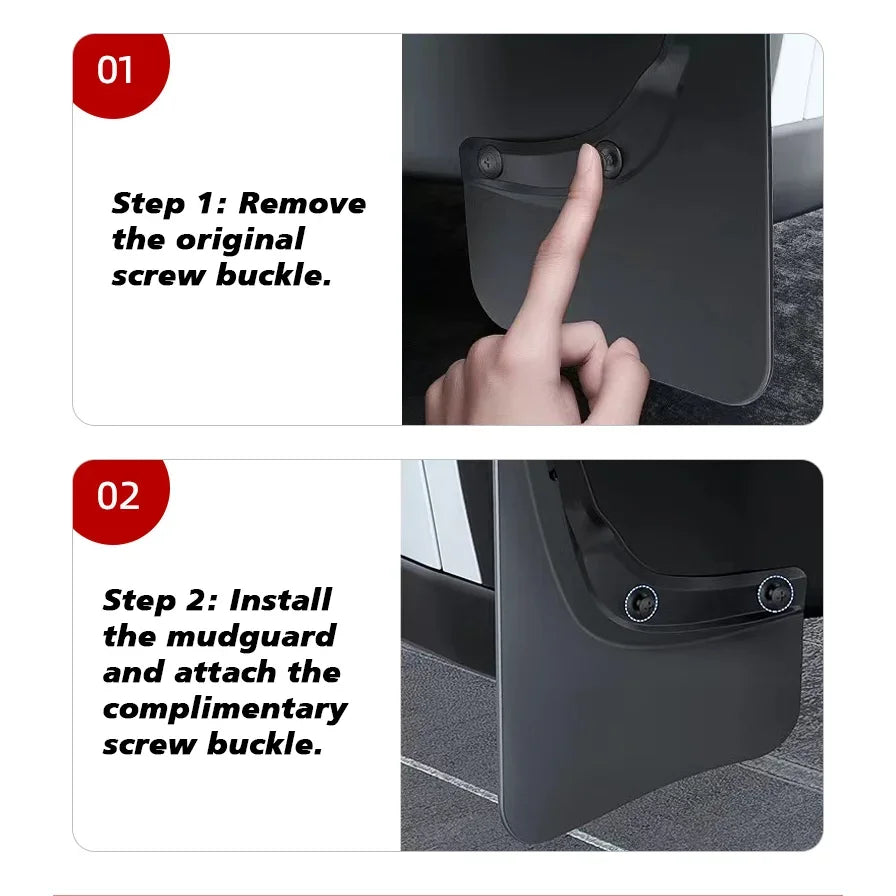 Mud Flaps For Tesla New Model Y 2025 Launch Juniper No Drilling/Tape Splash Guards additional angle