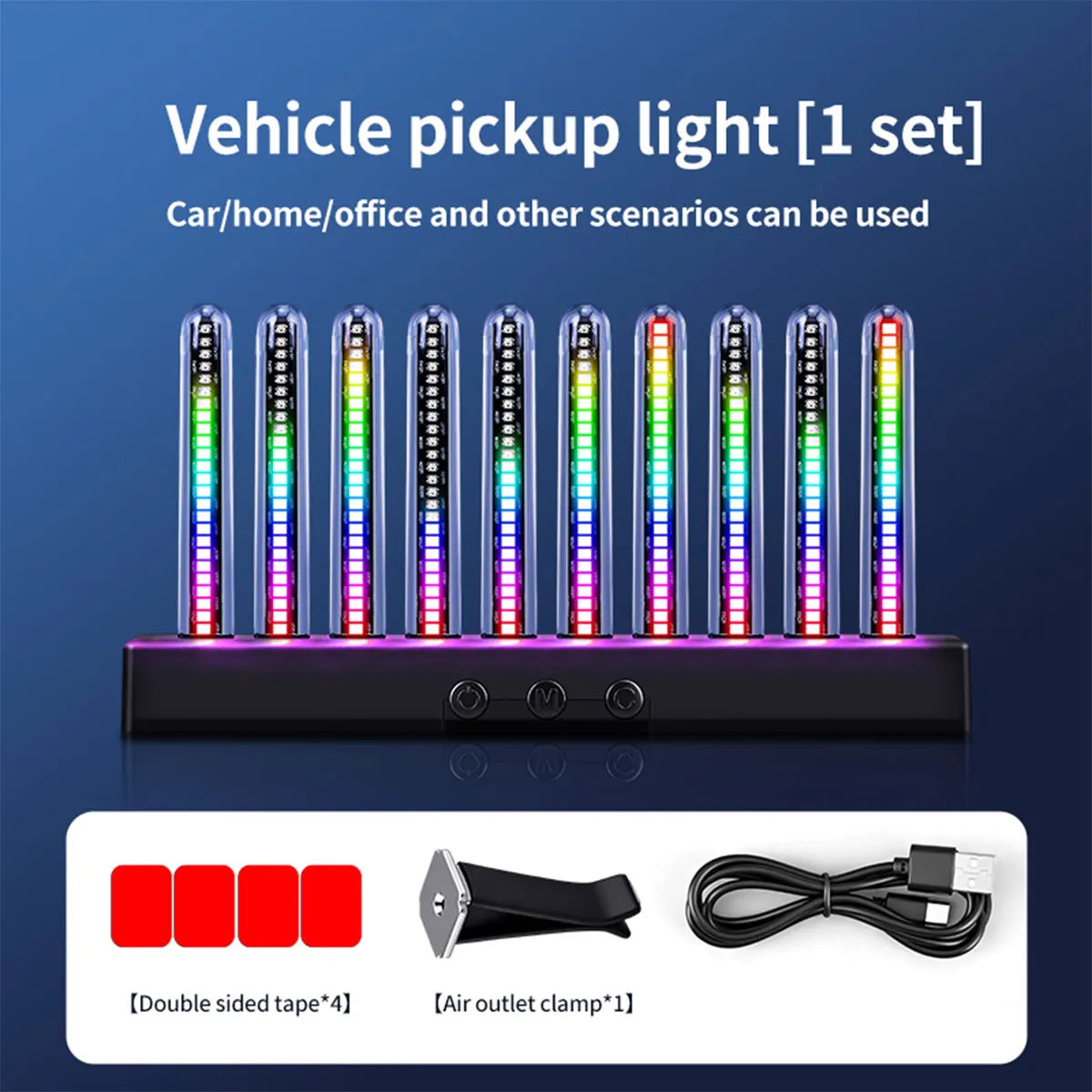 Car RGB Sound Control Pickup Light | Dynamic Gradient Atmosphere Lamp for Air Vent or alternate view