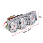 Oil Pressure Water Temp Voltmeter 3 in 1 Gauge Kit | 52mm Triple Gauge Mechanical Chrome detail view