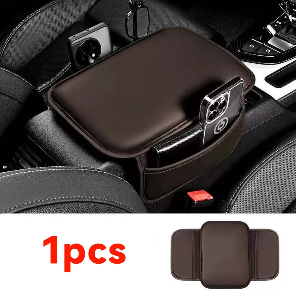 Car Arm Rest Cushion Center Console Protection Cover Auto Armrest Box Pad with Storage Pocket Car Interior Accessories