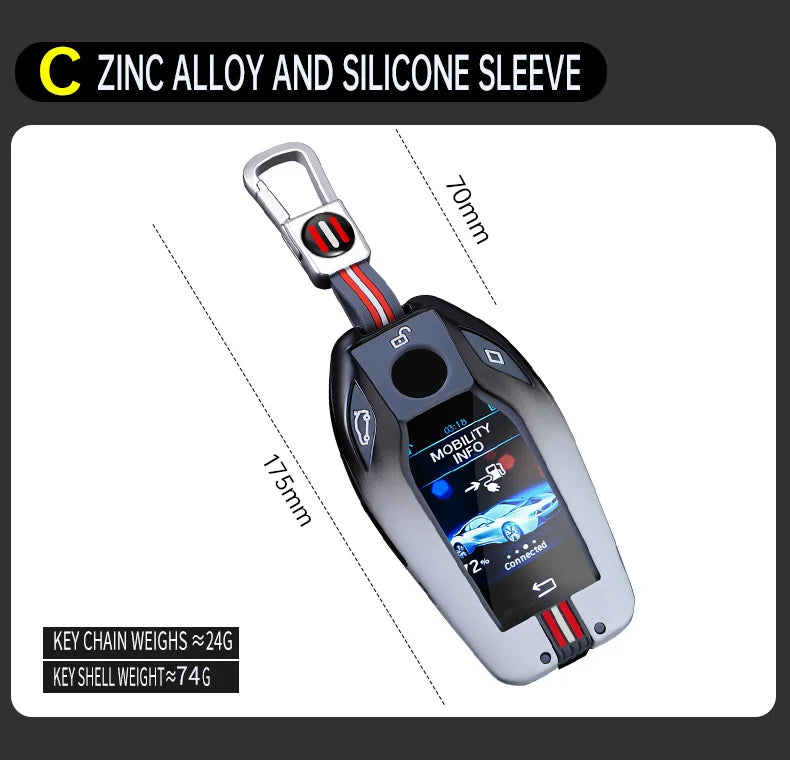 Metal Car Key Cover Fob Case Shell for BMW G30 G12 G11 G32 G31 5 7 Series I8 I12 I15 G close-up view