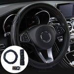 Automobile PartsFor 37-38cm Of Automotive Supplies PU Carbon Fiber Leather Car Steerin close-up view
