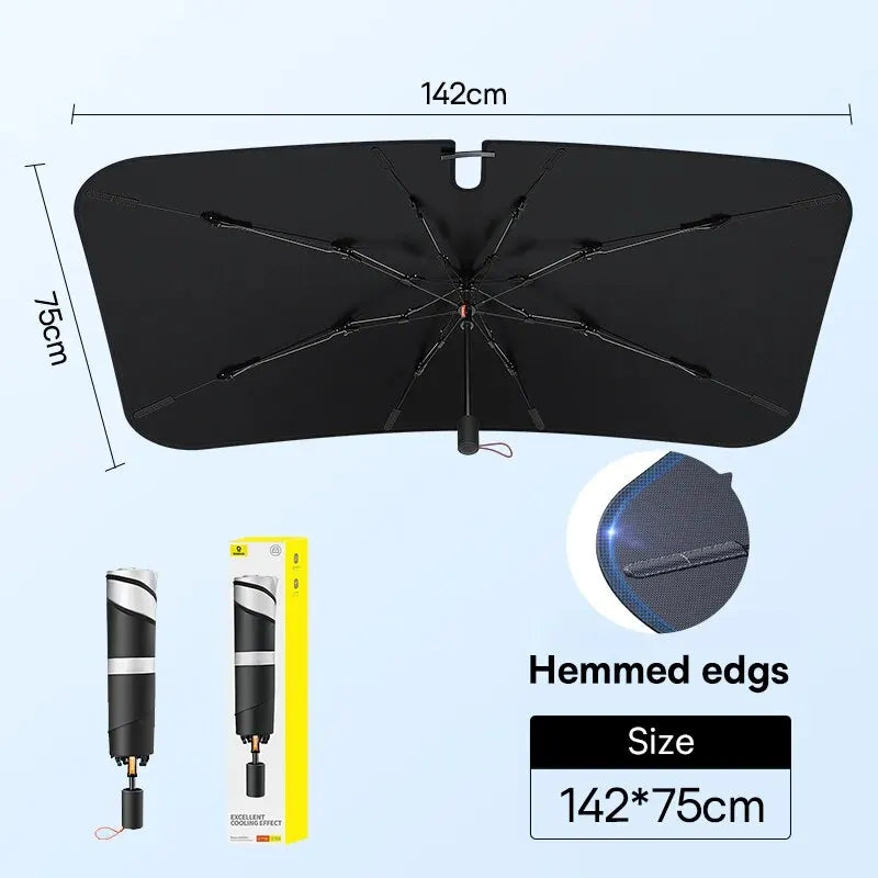 Car Windshield Sun Shade Umbrella Wider Hemmed Edges Summer Sun Protection alternate view