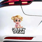 Cute Baby Pacifier in Car Warning Sticker | Baby Safety Car Window Decal lifestyle view