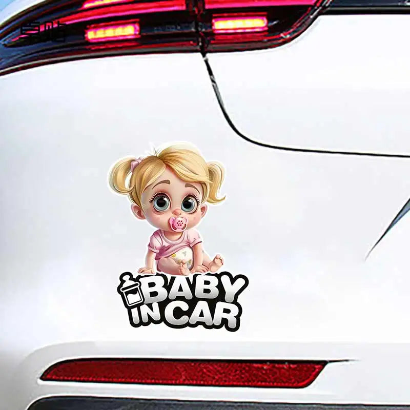 Cute Baby Pacifier in Car Warning Sticker | Baby Safety Car Window Decal lifestyle view