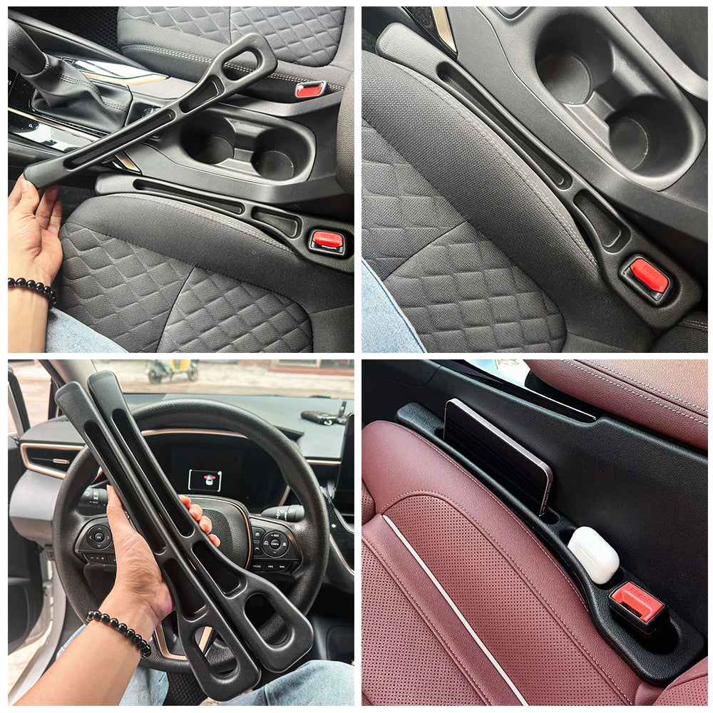 2pcs Car Seat Gap Filler, Dual Slot Design, Car Interior Accessories, Phone & Key Storage Box, Car S