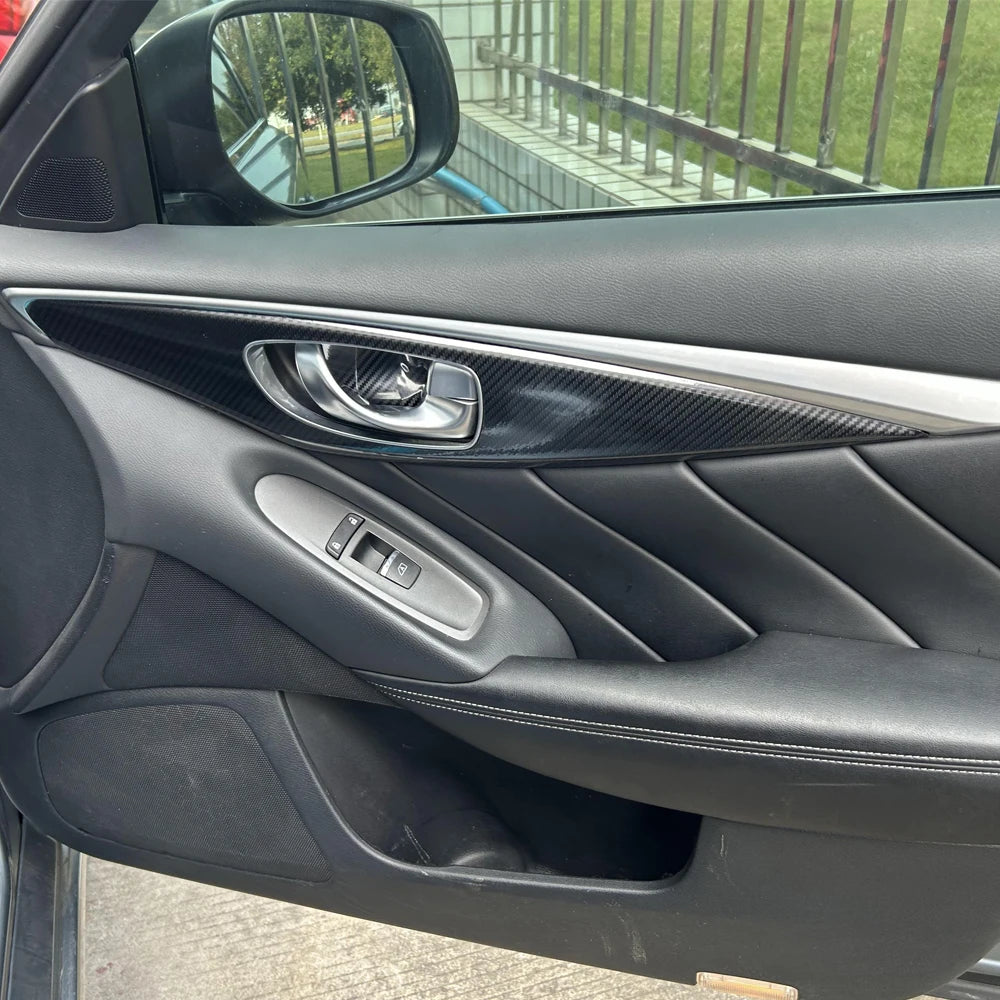 Carbon Fiber Interior Decal Sticker Set for Infiniti Q50 2015-2020 | Central Control lifestyle view