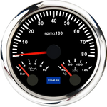 MH 85mm 3-in-1 Gauge Tachometer Water Temp Oil Pressure | 12V Car Boat 8000RPM 7 Co additional angle