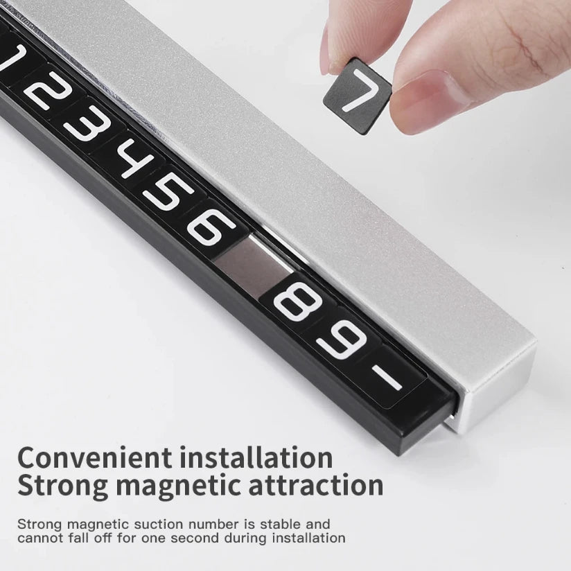 Temporary Car Parking Card Phone Number Holder Luminous Number Plate lifestyle view
