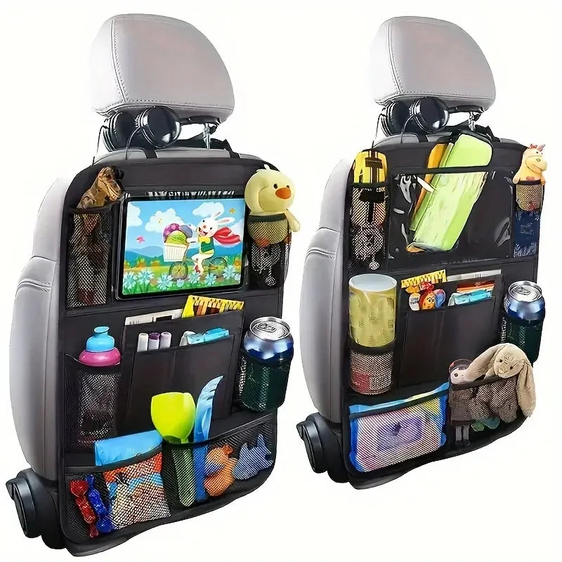 1pc Multifunctional Oxford Cloth Car Seat Storage Bag with Backrest Hanging Storage additional angle