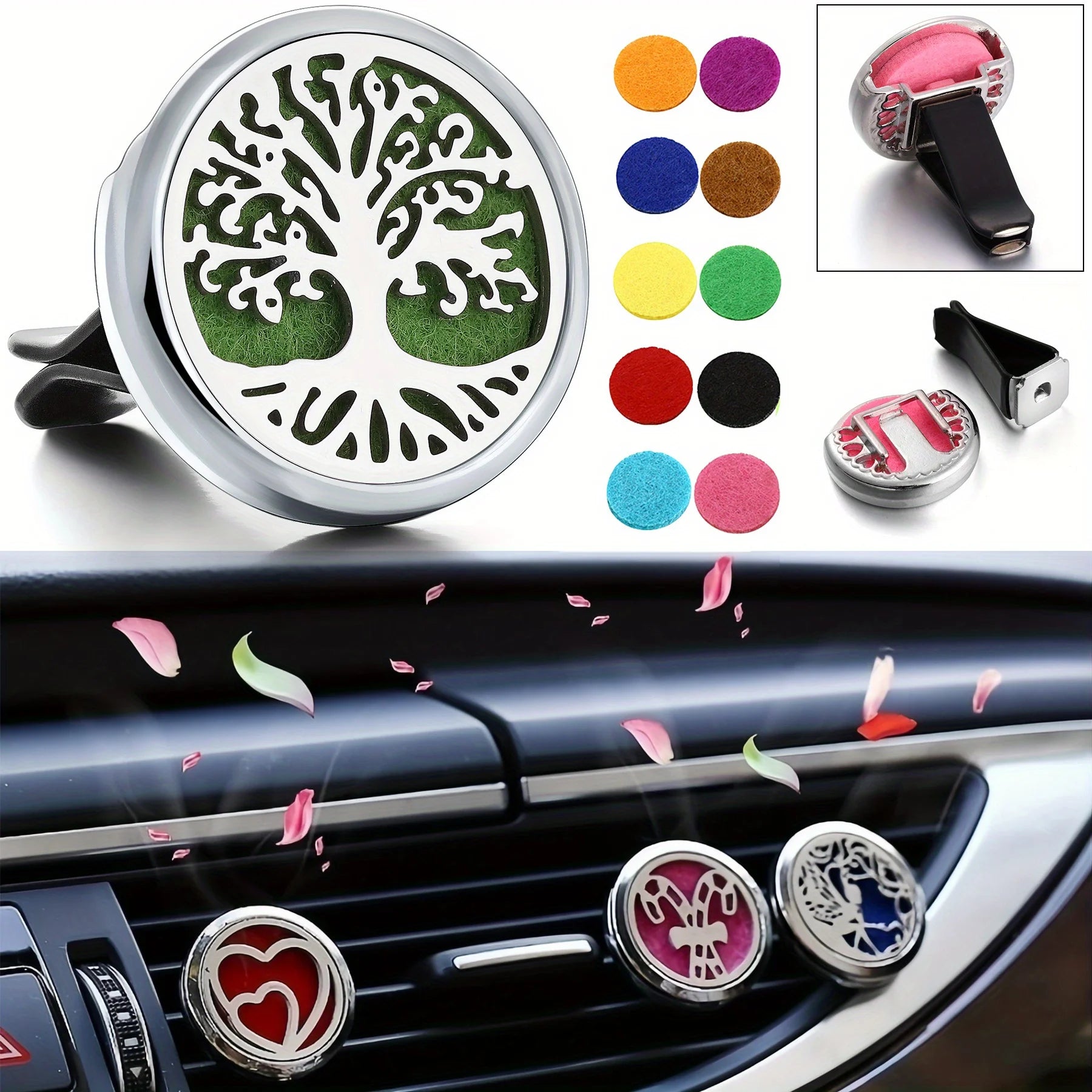 Refillable Car Air Freshener Diffuser Clip | Auto Vent Aromatherapy
