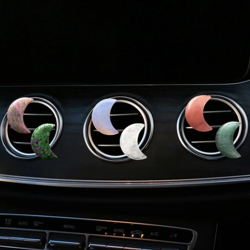 Crescent Moon Car Air Vent Clip Cute Ornament For Women Auto Air Outlet Interior Decoration Accessory