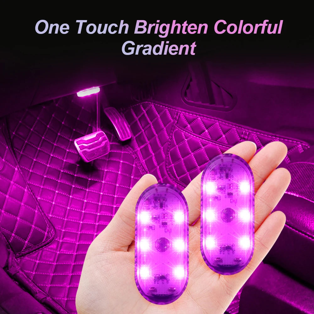 1 PC Multi Color Car Light Wireless LED Touch Light Roof Light Sensor Read Lamp Mini USB Charging Li