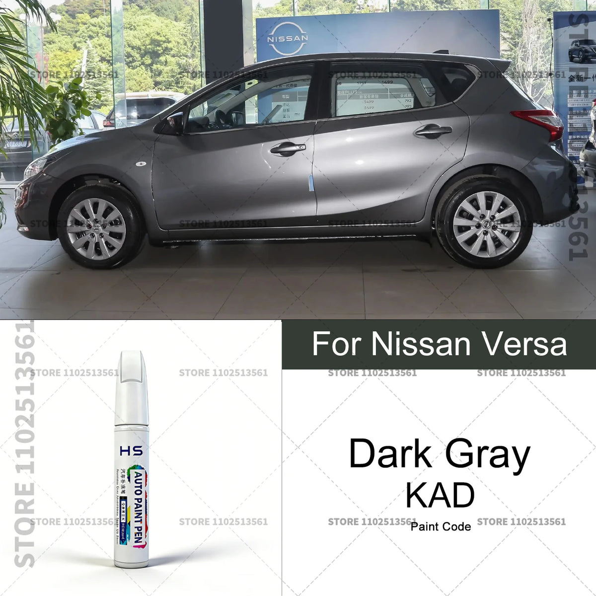 For Nissan Versa Bluish Black B20 Gold CAA Gray Ivory White Car Paint Repair Pen Touch U detail view