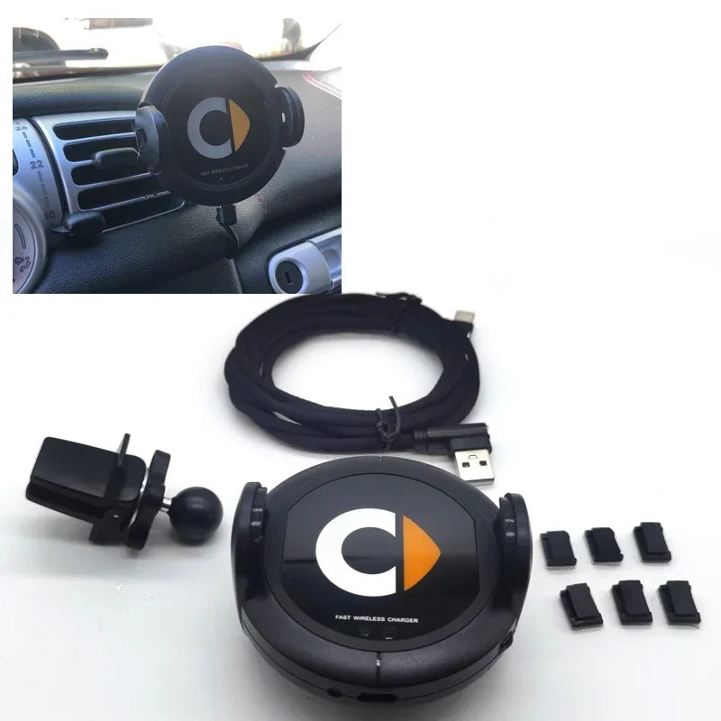 For Mercedes Benz Smart Car 453 451 Model Auto Wireless Charging Phone Holder Mount additional angle