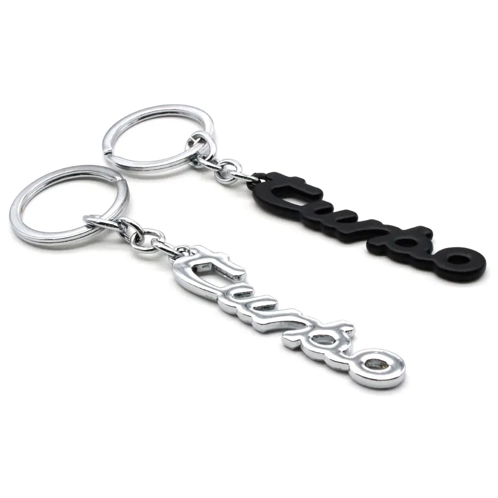 TURBO Keychain Car Key Ring Metal Keychain close-up view
