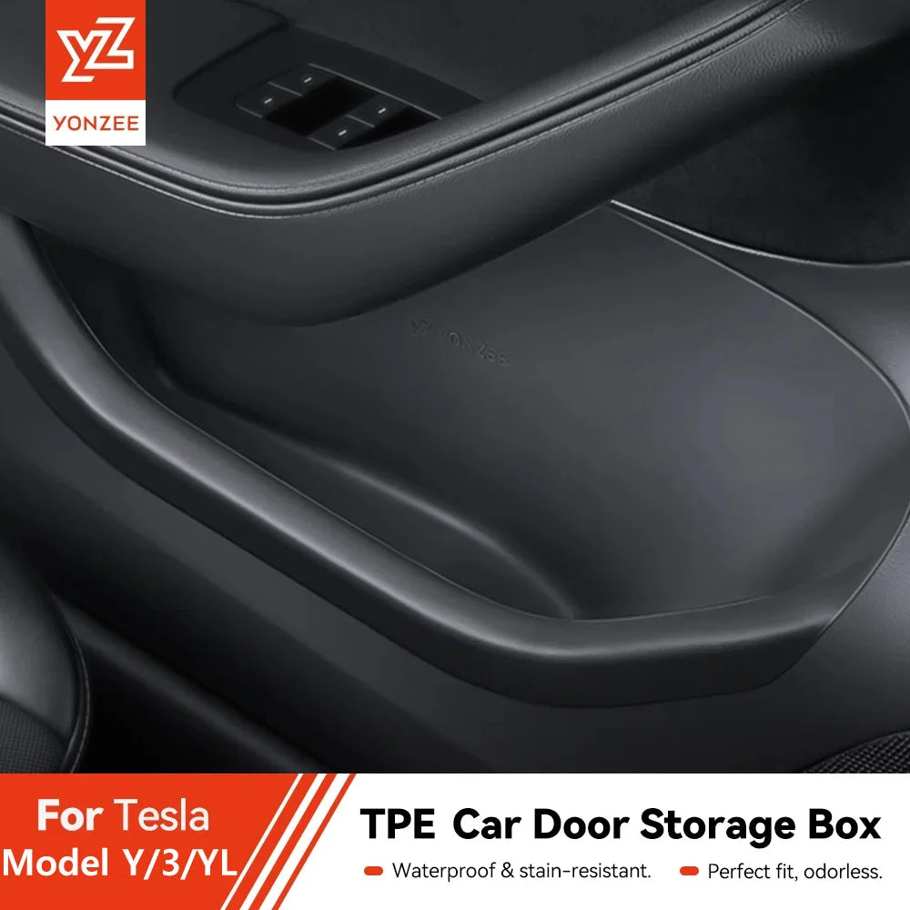 YZ For Tesla Model Y Juniper Model 3 Highland Door Side Storage Box Full-Cover Front and Rear Interi
